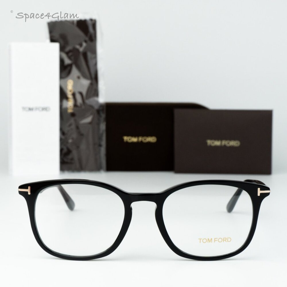 Tom Ford Men Eyeglasses Black Demo Square FT5505 001 NEW AUTHENTIC - Picture 1 of 10
